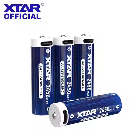 XTAR 1.5V AA USB-C 4100mWh Li-ion rechargeable Battery, fast 2.7h USB-C charging,2A high discharge,s