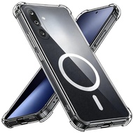 For Samsung Galaxy M56 F56 Case Airbag Magnetic waterproof Transparent Fall precision Case for Galax