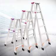 S/🏅Storage Aluminium Alloy Herringbone Ladder Double Side Widen and Thicken Engineering Ladder Folding Ladder4Step1.2Ric