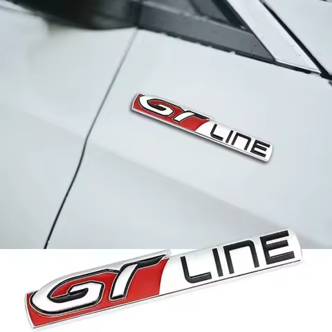 Metal Car Body Sticker GT Line Emblem Rear Trunk Badge For KIA K2 K3 K5 Stonic Soul Ceed Carens Spor