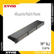 1U Patch Panel 48 Port CAT6 RJ45 19" Rackmount Patch Panel Rack Mount UTP Category 6