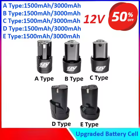 New 1500mAh/3000mAh 12V 5C Rechargeable Lithium Battery for Electric Drill Power Tools Electric Scre