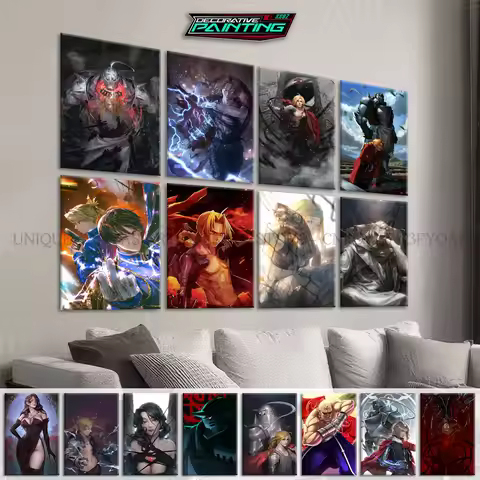 Classic Anime Fullmetal Alchemist Wall Art Canvas Pictures Edward Elric Home Decor Painting Prints P