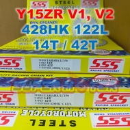 Y15ZR / FZ150 SSS HEAVY DUTY CHAIN & STEEL SPROCKETS SET 428HK 39T/40/T/41T/42T X 14T X 122L YAMAHA