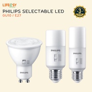 [3 Year Warranty] Philips Selectable LED E27 / GU10 Light Bulb Dimmable Philips Light Bulb