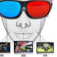 3D MOVIE GAME GLASSES 3 DIMENSIONAL GLASSES PLASTIC FRAME Nvidia Red Cyan GLASSES/ FOR MEN AND WOMEN