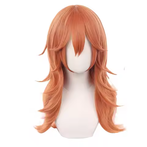 Angel Devil Dark Orange Cosplay Angel Devil Wig for Girls Women Halloween Costume Long Curly Wig for