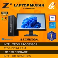 HP Z WORKSTATION - INTEL XEON PROCESSOR  / 16GB DDR4 RAM / 256GB SSD STORAGE / 24" INCH FHD IPS MONI