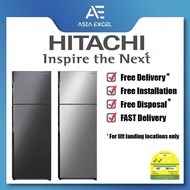 HITACHI R-H350P7MS 290L BLACK/SILVER TOP FREEZER REFRIGERATOR