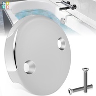 Tub Overflow Drain Cover Easy to Install Double Hole Bathtub Overflow Drain Cover with Screws Reusab