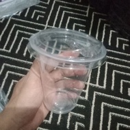 Starindo Flat 12 Oz 7 Gram Strawless Lid / Practical Plastic Coffee Tea Ice Orange Cup with Strawles