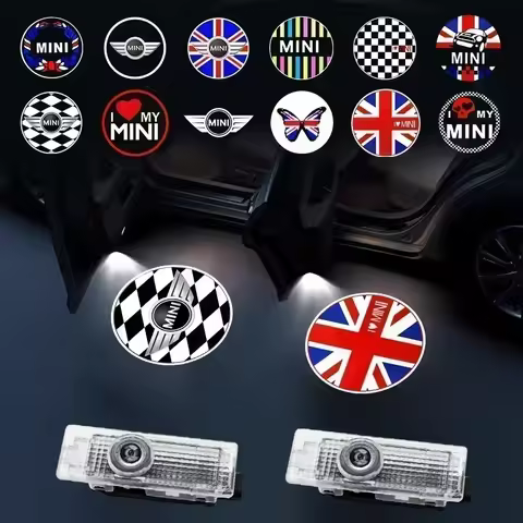 2PC For BMW MINI Cooper One S JCW R56 R55 R53 F55 F56 R57 Car Door Welcome Lamps HD LED Laser Projec