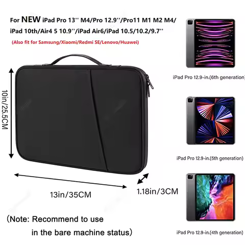Tablet Sleeve Bag Case Fits 2024 iPad Pro 13 M4 12 9 Pro11 M1 M2 Air 4 5 Air6 10th Bag Samsung Lenov