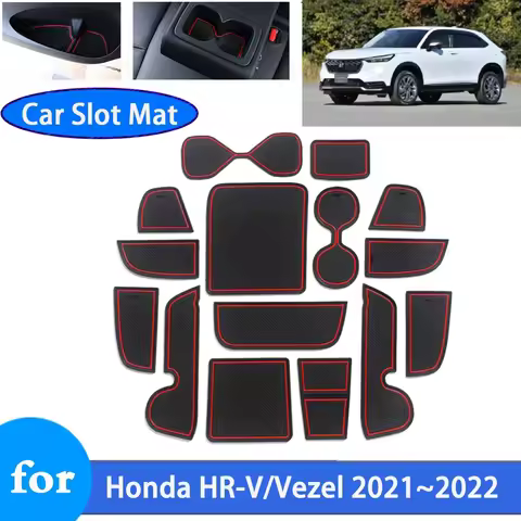 Car Anti-Slip Gate Slot Mat For Honda HR-V HRV Vezel 2021 2022 Non-Slip Door Cup Groove Stickers Int