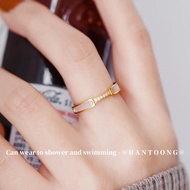 Cincin Perempuan 18K Gold Stainless Steel Ring for Woman Cincin Titanium Anti Karat Cincin Emas 916