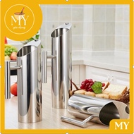 Mug - Bamboo tubular stainless steel iced tea pot - Stainless steel tea pouring pot cylindrical shap