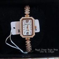 นาฬิกาผู้หญิง Royal Crown ( แท้100%) นาฬิกาประดับเพชร,สีโรสโกลด์หน้าปัดมุกสวยหรู,ระบบถ่าน,กันน้ำ,จัดส่งพร้อมกล่องครบ,มีบัตรับประกัน1ปี