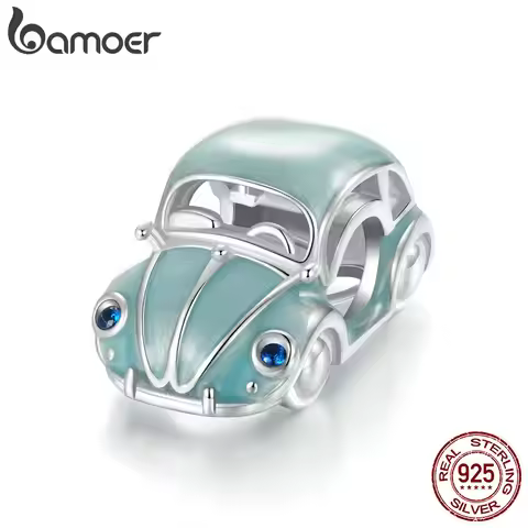 BAMOER 2024 925 Sterling Silver Car Love Travel Charm Beads fit Charm Bracelet Jewelry DIY 925 Bamoe