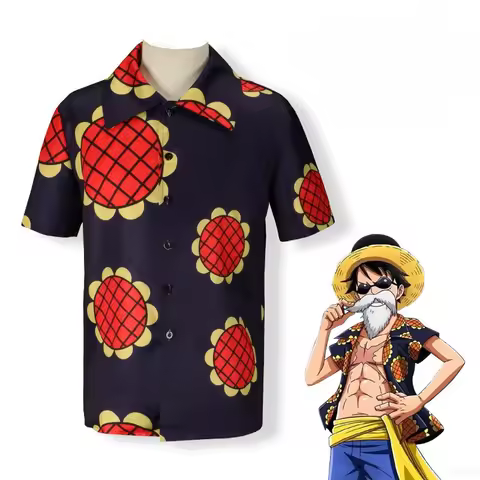 Classic Japanese Anime King Straw Hat Group Luffy Cosplay Cardigan Shirt 3D Digital Printed Top
