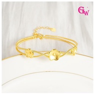 Retro Heavy-duty Design Style Light Luxury Open Bangle Flower & Twisted Braid Adjustable Bracelet To