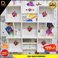 Rak Buku Dinding Wall Decoration Wooden Vantage White / Rak hiasan Kaktus Gantung SHIP FROM MALAYSIA