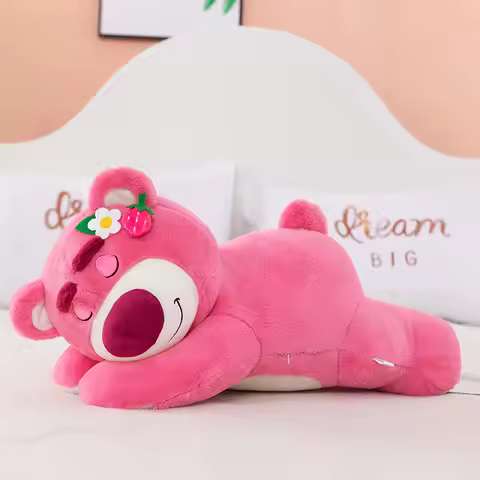 New Story Lotso Cute Bear Strawberry Sofa Plush Pillow Stuffed Toys Children Girls Friends Festivals