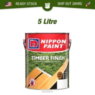 5L NIPPON PAINT Timber Finish Cat Kayu Wood Paint Door Paint Gloss Paint Syelek Cat Kilat Shellac 木漆