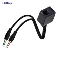 [Hellery] Professional Female RJ9 to Male 3.5mm Adapter Cable Converter 35cm Black