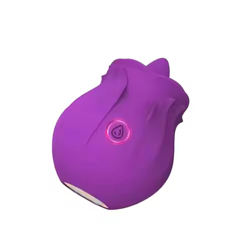 Rose Bud Egg Vibrator for Women, Purple, 10 Licking Modes, Soft Silicone Body, Waterproof Design, Po