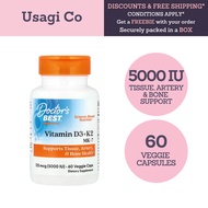 Doctor's Best, Vitamin D3 + K2, MK-7, 60 Veggie Caps