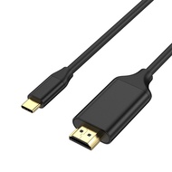 ZOERAX สาย USB Type C To HDMI 4K UHD 1.8M USB-C หัวแปลงสัญญาณ HDMI ตัวผู้กับตัวผู้ชุบทองสำหรับ Macbo