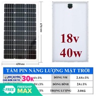 Tấm 43 x 67cm pin năng lượng mặt trời Poly 18v-40w