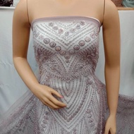 Bahan Kain Tulle Pengantin full Payet Soroschi Jepang Premium/Bakal Kain Kebaya gamis Gaun Mewah/Kai