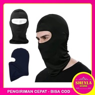DFS1 Mer Buff Ninja Full Face Balaclava Spandex Hitam s / Mer Mr Helm