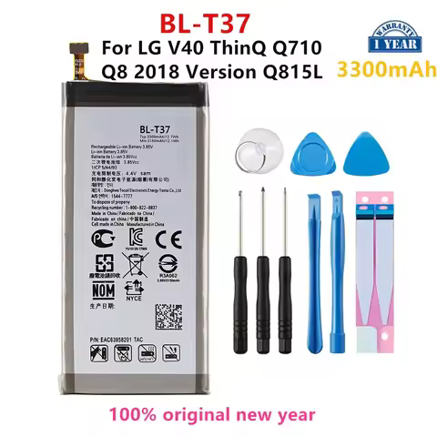 Original BL-T37 3300mAh Battery For LG V40 ThinQ Q710 Q8 2018 Version Q815L Q Stylo4 Q710 Q710MS/CS 