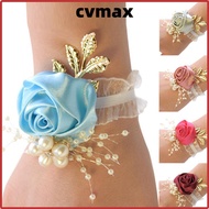 CVMAX Wrist Flowers Polyester Ribbon Rose Bridesmaid