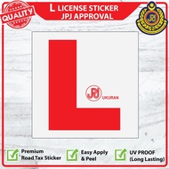 L License Sticker for Cars & Motor, Pelekat L license Kereta & Motor