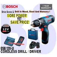 BANSOON BOSCH Cordless Impact Drill/Driver GSB 120-LI comes with 23pcs drill bit set,  EXTRA! Kit Set.12 months warranty