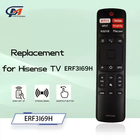 ERF3I69H New Replacement Remote Control Compatible with Hisense Smart 4K TV 50RG 55RG 65RG 55H9100E 