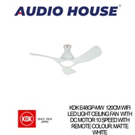 KDK E48GP-MW 120CM WIFI LED LIGHT CEILING FAN WITH DC MOTOR 10 SPEED WITH REMOTE COLOUR: MATTE WHITE