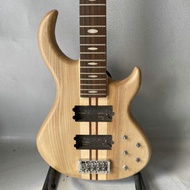 Original Wood Color Water Qu Liuqin Body Foreign Trade Export 5 Strings Active Electric Bass Semi-fi