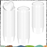 100 Pcs 2.4 Oz Valentine'S Day Heart Shaped Containers Plastic Box with Lids Reusable Small Portion 