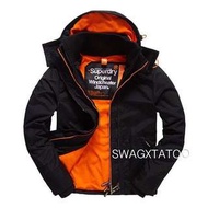 預購特價✔️ Superdry 極度乾燥 黑橘 黑標 男生刷毛款 防風外套