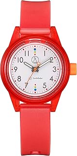 Citizen Q&amp;Q RP29-011 Women's Analog Smile Solar Wrist Watch, Matching Style, Waterproof, Urethane Strap, Red, red, Wristwatch, Solar, Pair, Simple