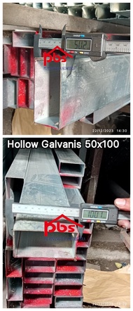 Besi Stall Hollow/ Hollo / Holo Galvanis 50X100 (1.4Mm 1.8Mm 2Mm)