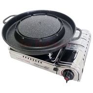 Lucky Flame เตาแก๊สแบบพกพา เตาแก๊สปิคนิค รุ่น LF-90SD พร้อม ชุดกระทะ ปิ้งย่าง หมูกระทะ เทฟลอน มีช่อง