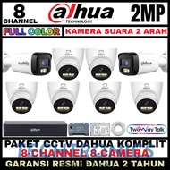 Techtronics | Dahua 2mp colorvu 8 channel cctv Package 8 two way audio Cameras