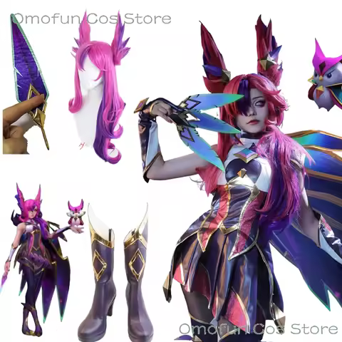 LOL Star Guardian Xayah Cosplay Costume Wig Shoes Uniform Anime Game League of Ruby Legends Dress Ha