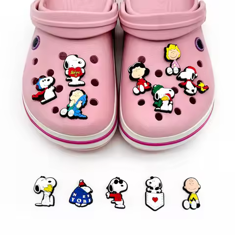 12pcs Snoopy Accessories PVC Soft Rubber Decorative Buckle Shoe Charms Accessories for Crocs Sandals