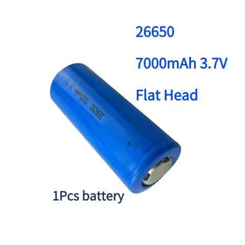 For 26650 7000mAh 3.7V Flat Head Battery